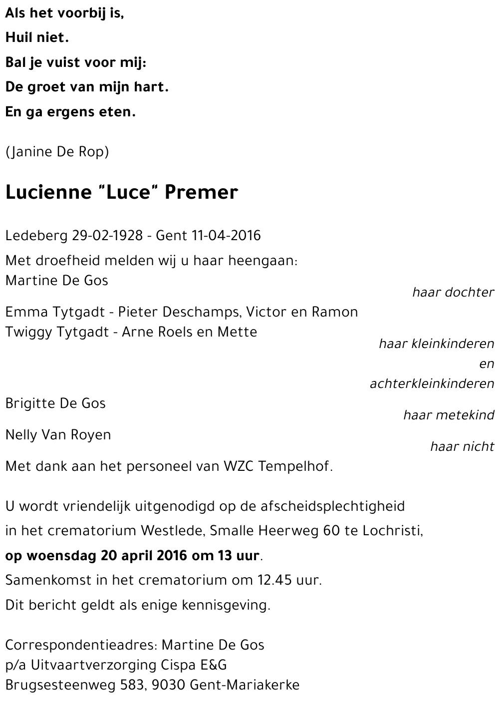 Lucienne Premer