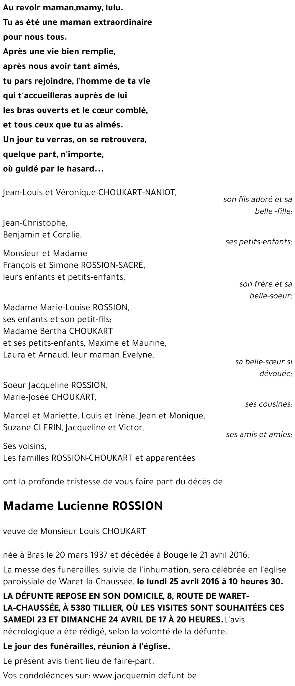 Lucienne ROSSION