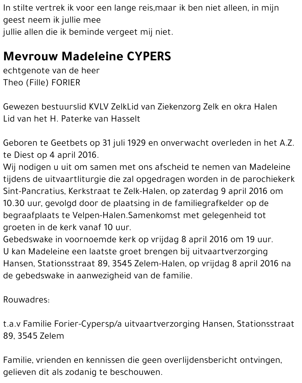 Madeleine CYPERS