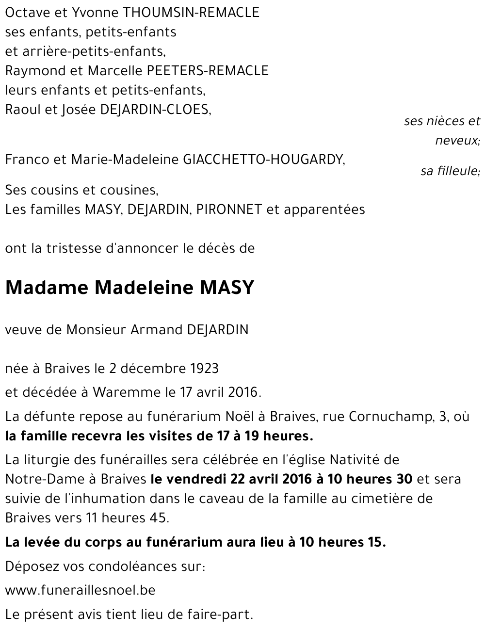 Madeleine MASY