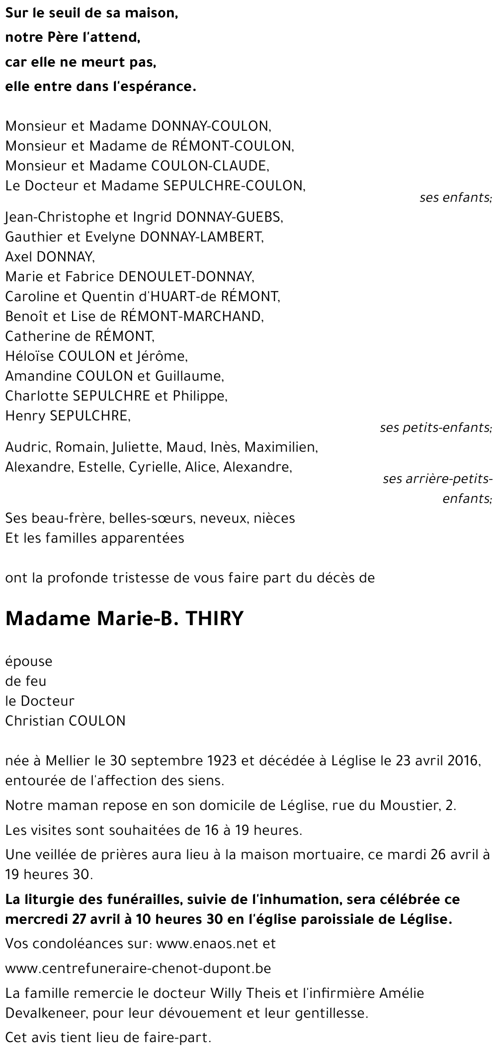 Marie-Bertha THIRY
