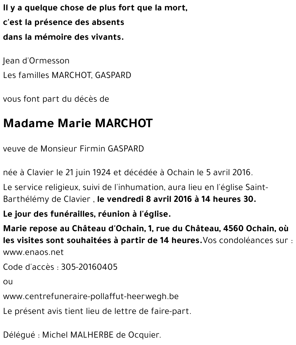 Marie MARCHOT