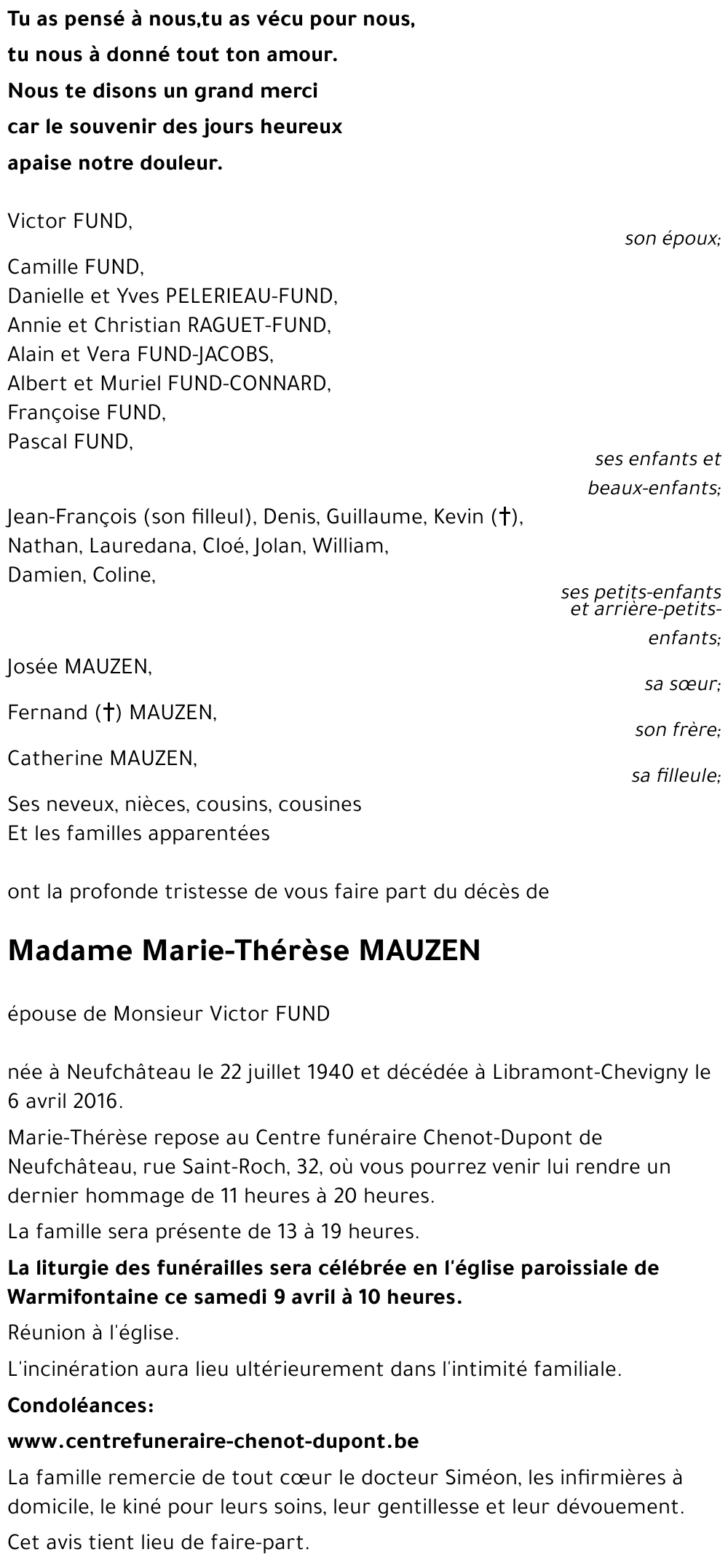 Marie-Thérèse MAUZEN