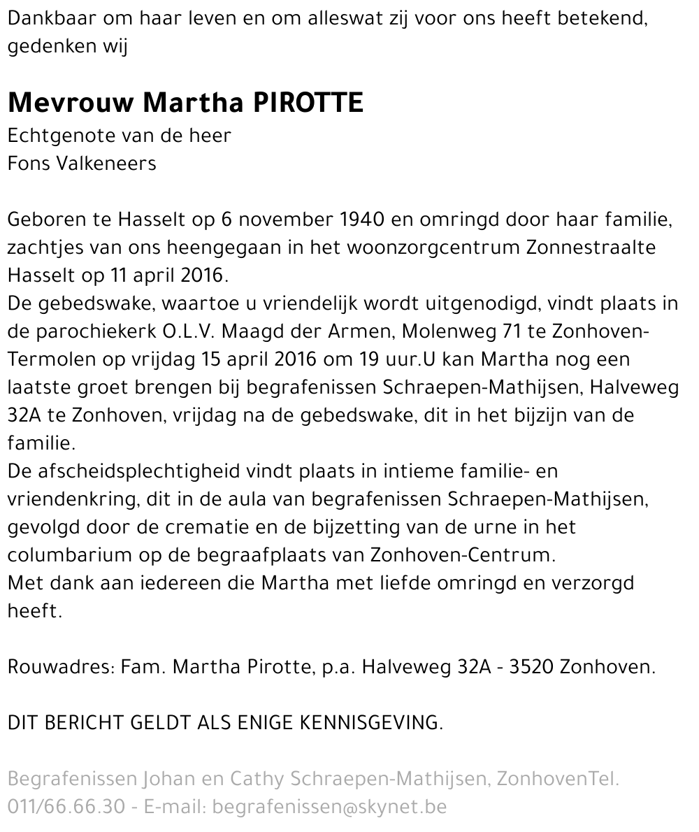 Martha Pirotte