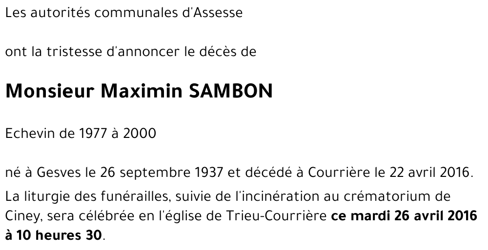 Maximin SAMBON