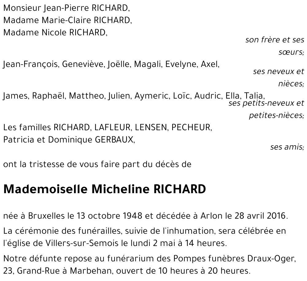 Micheline RICHARD