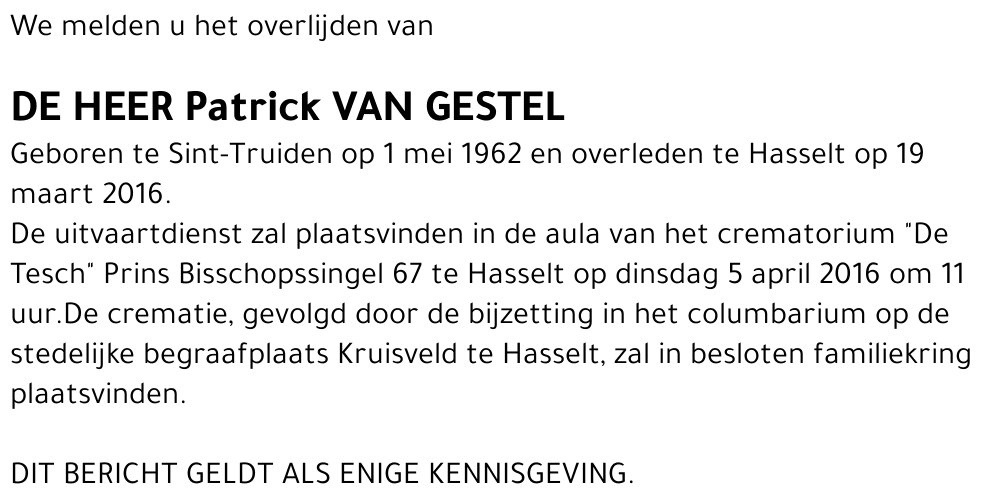 Patrick Van Gestel