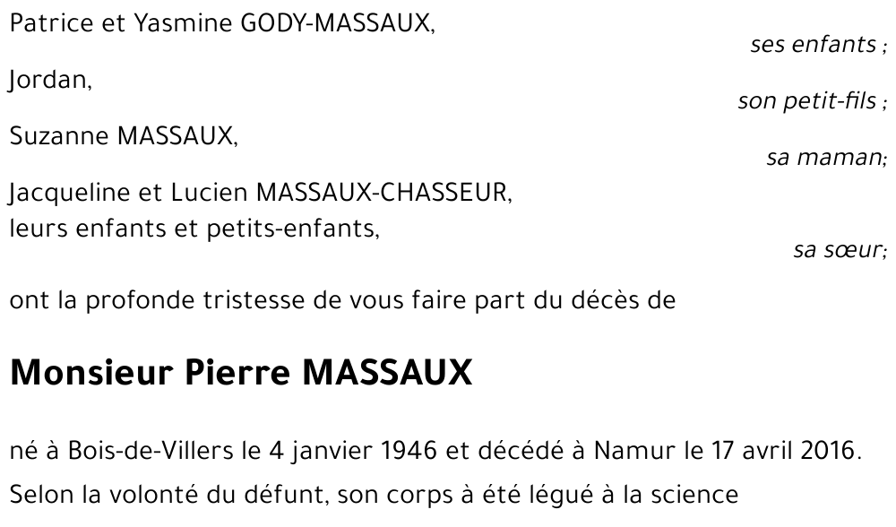 Pierre MASSAUX