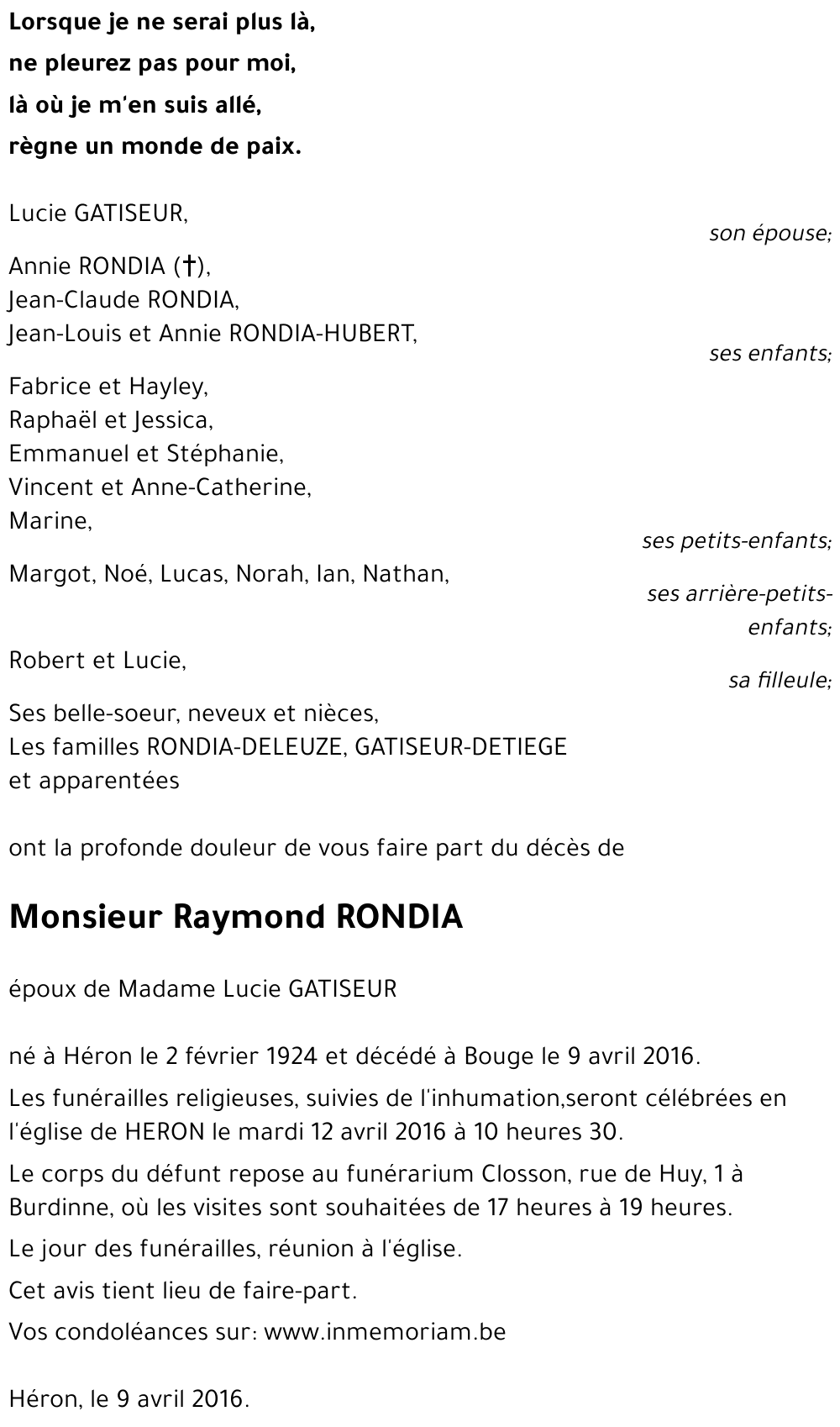 Raymond RONDIA
