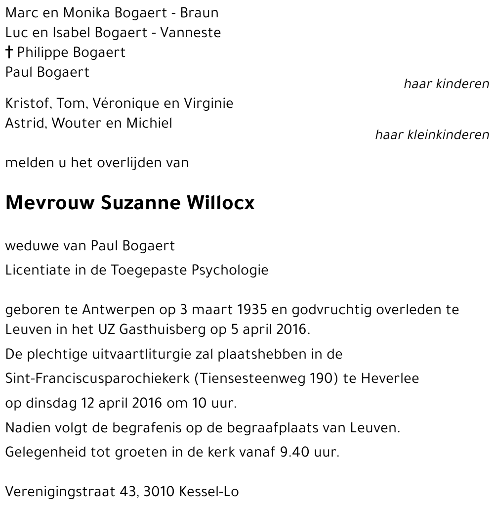 Suzanne Willocx