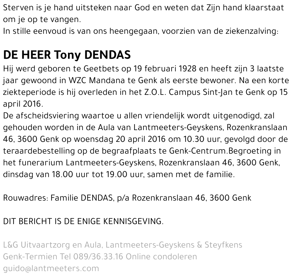 Tony DENDAS