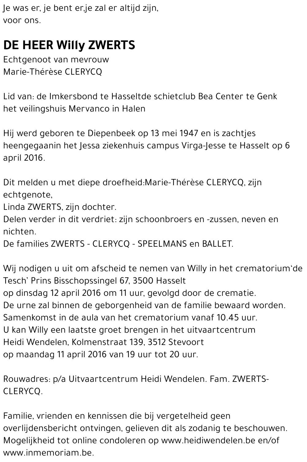 Willy Zwerts