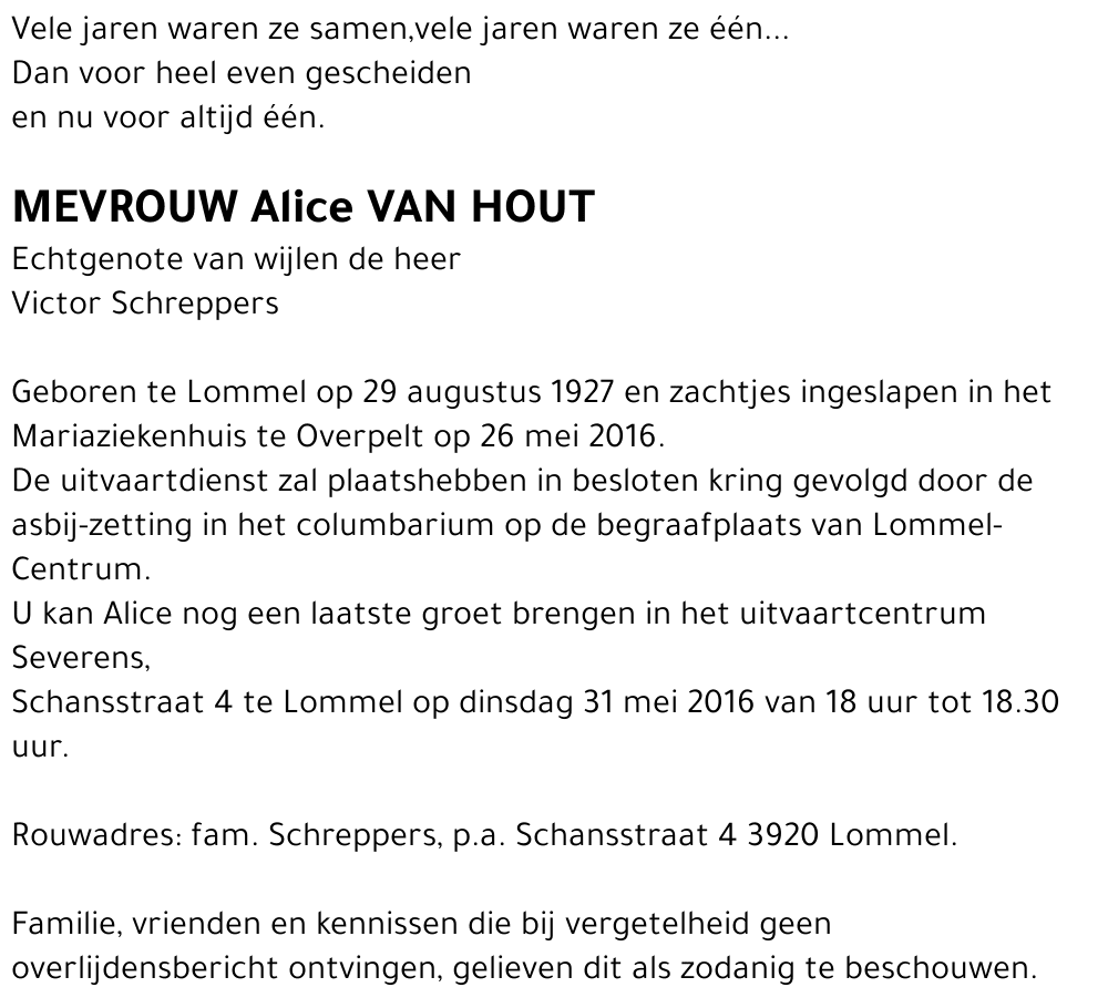 Alice Van Hout