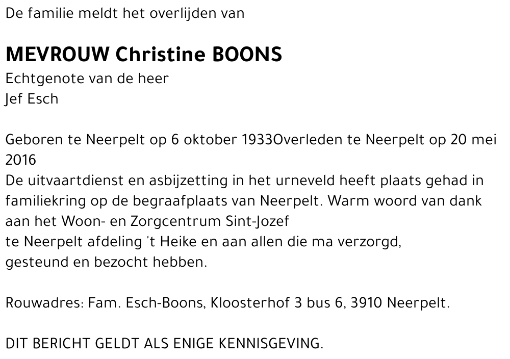 Christine Boons