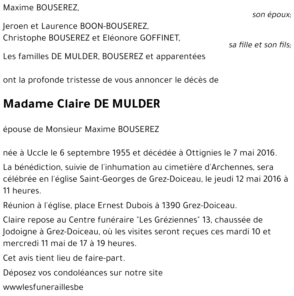 Claire DE MULDER