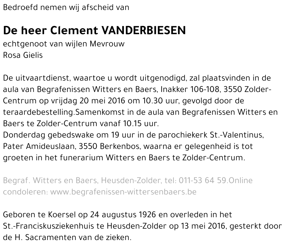 Clement Vanderbiesen