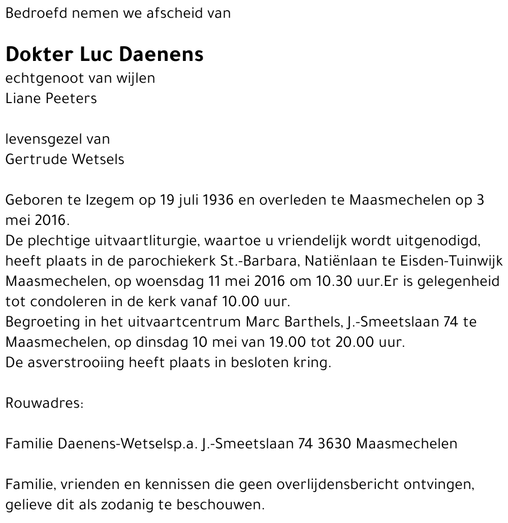 Dokter Luc Daenens