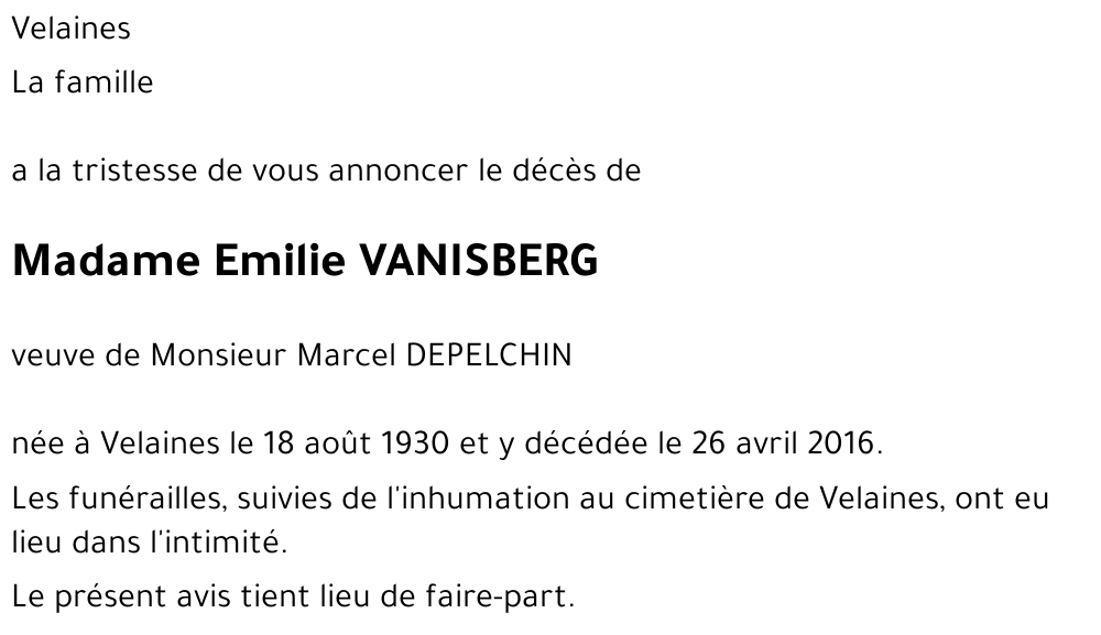 Emilie VANISBERG