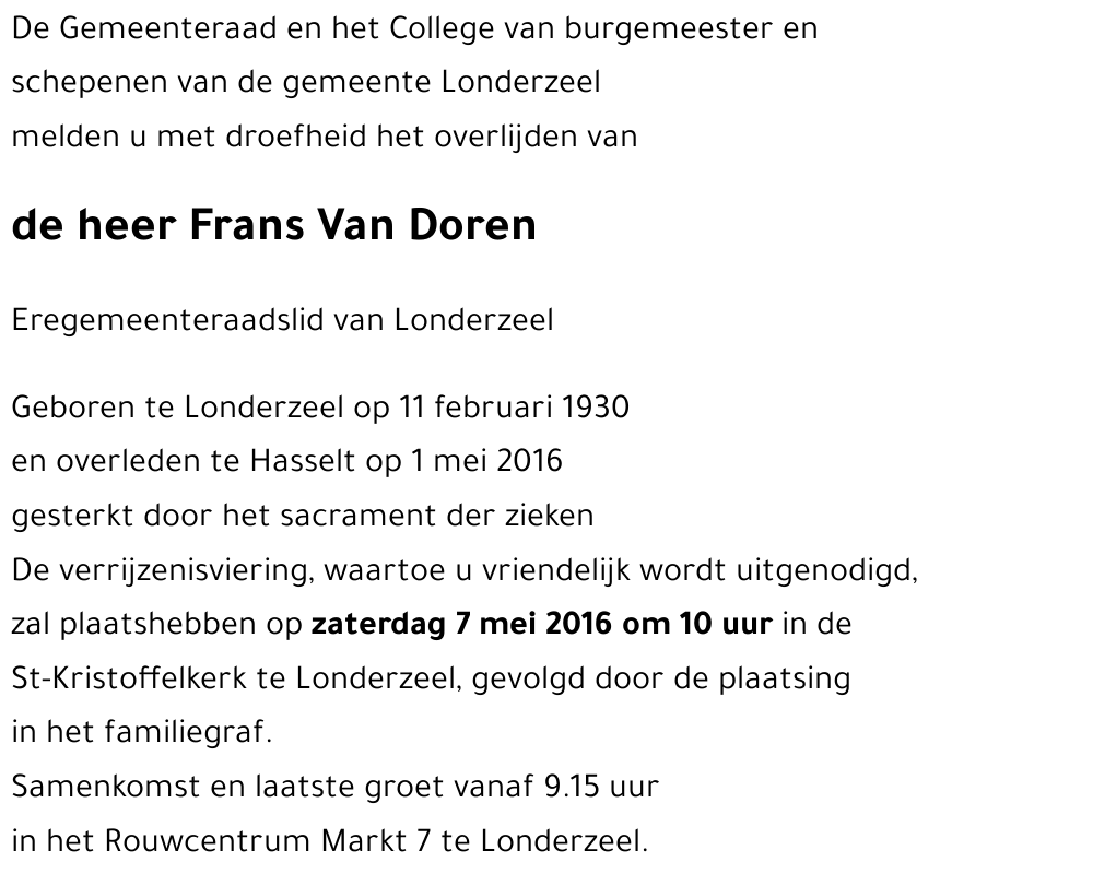 Frans Van Doren