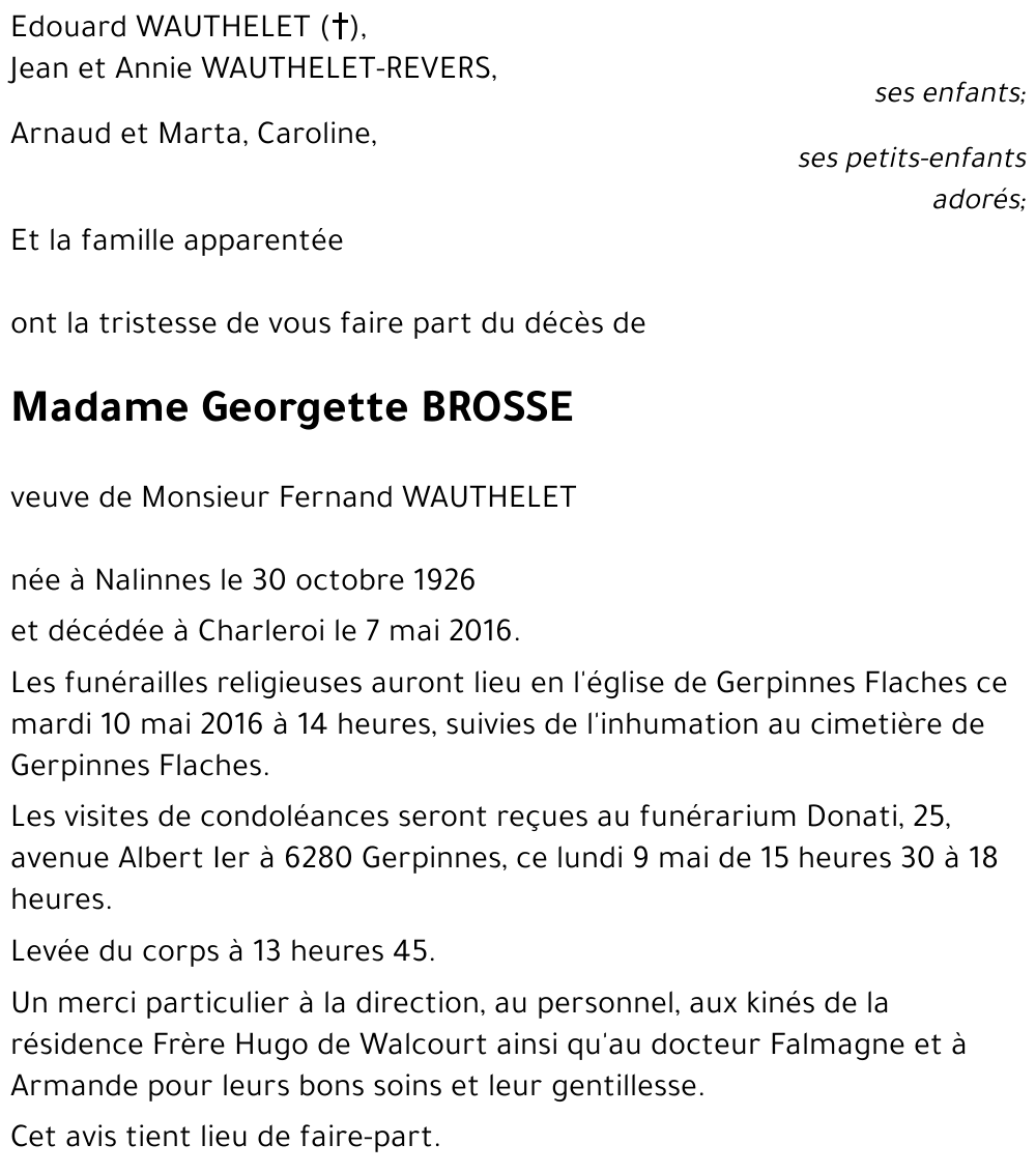 Georgette BROSSE