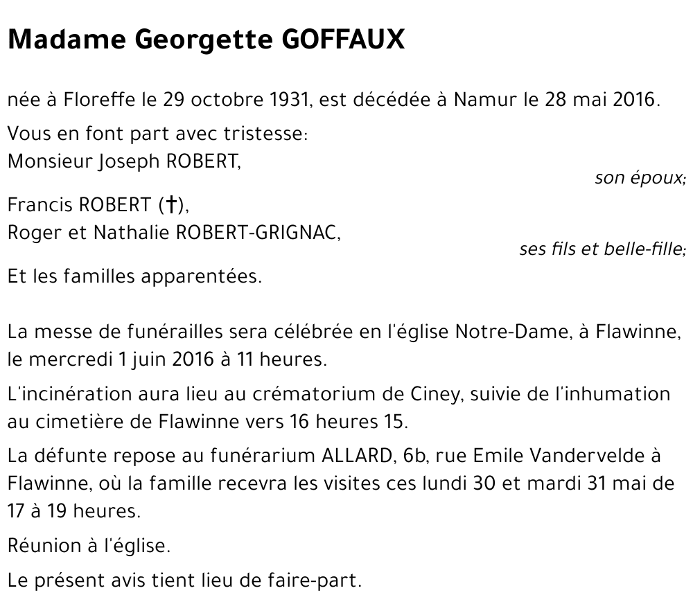 Georgette GOFFAUX
