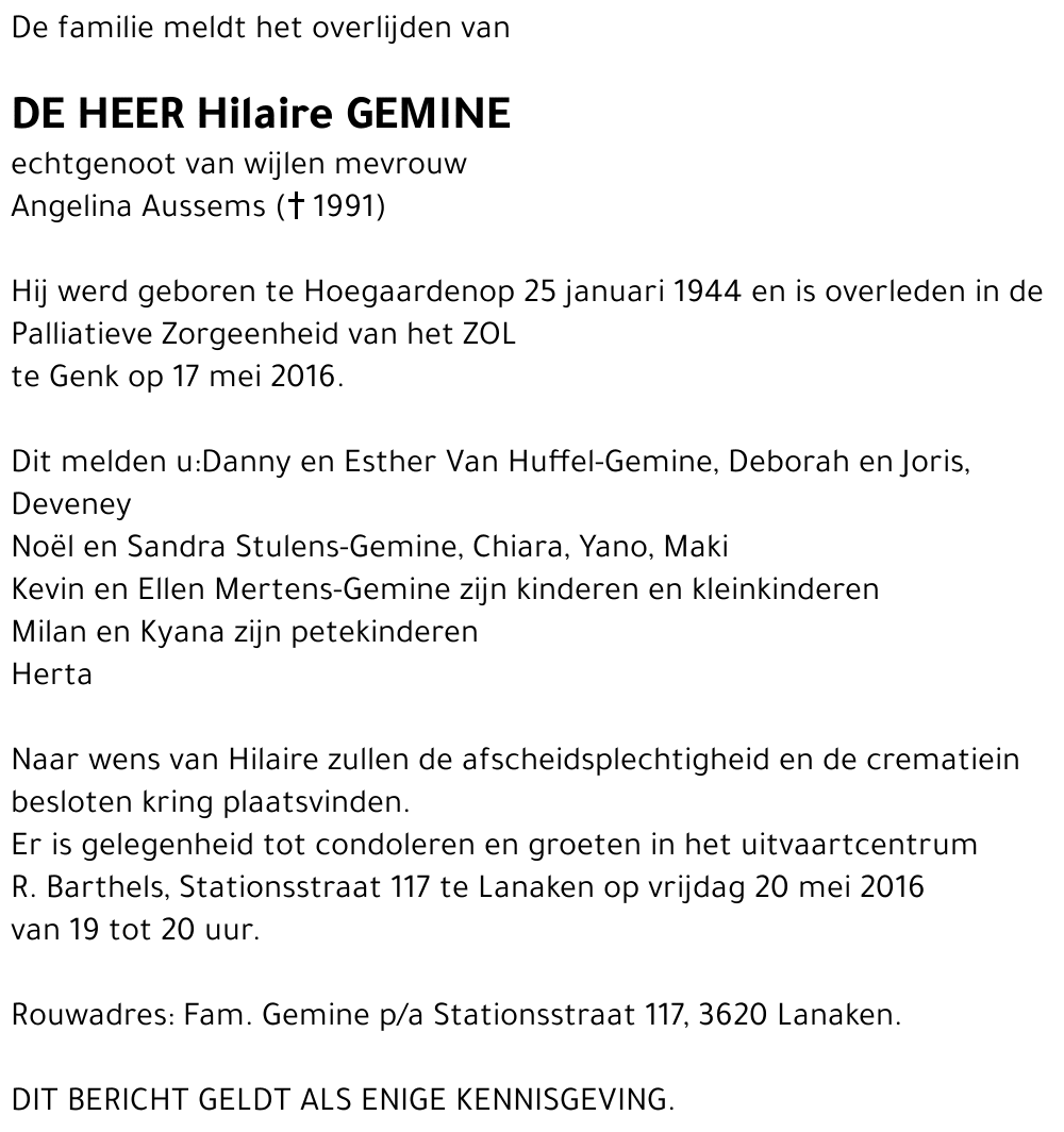 Hilaire Gemine