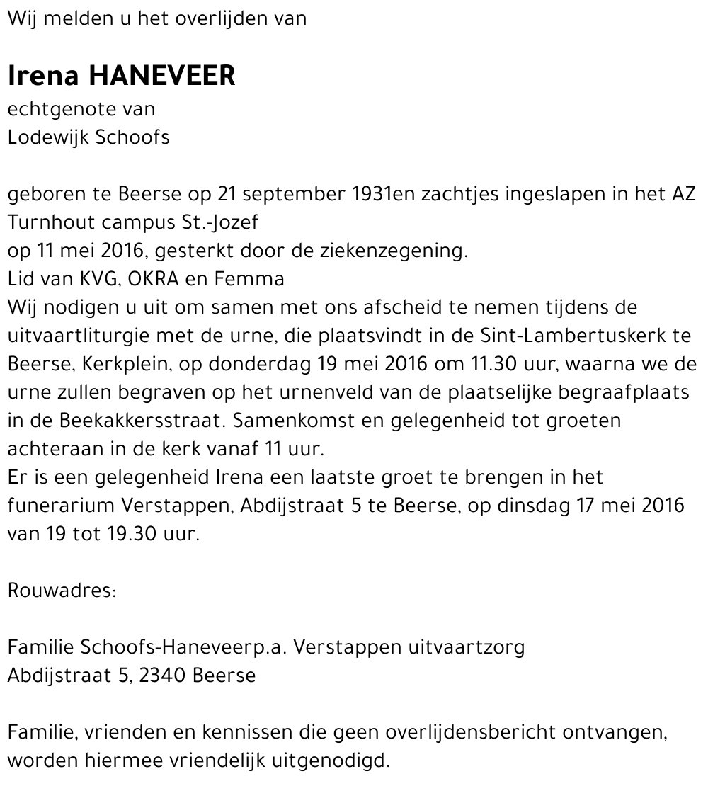 Irena Haneveer