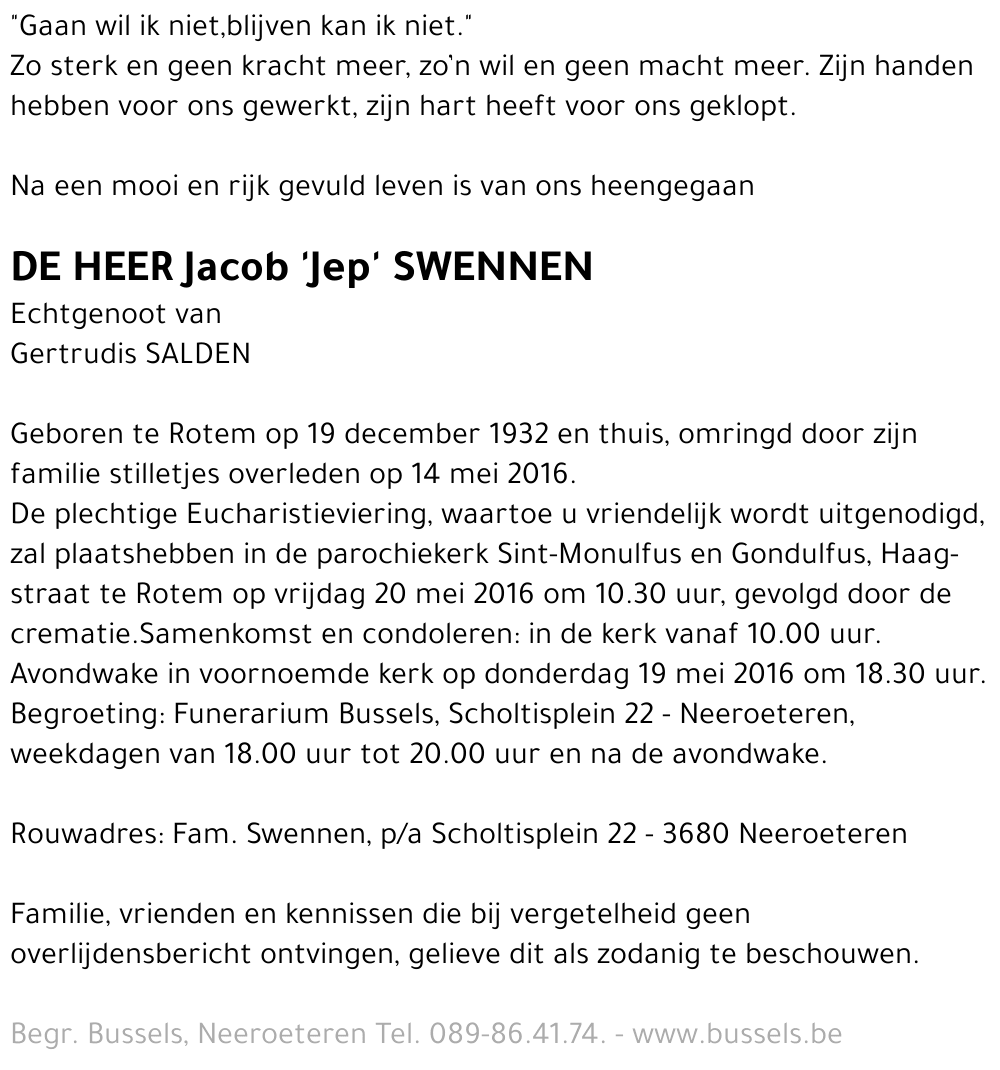 Jacob 'Jep' SWENNEN