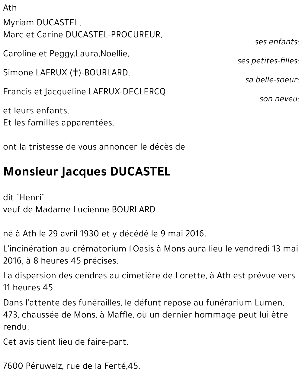 Jacques DUCASTEL