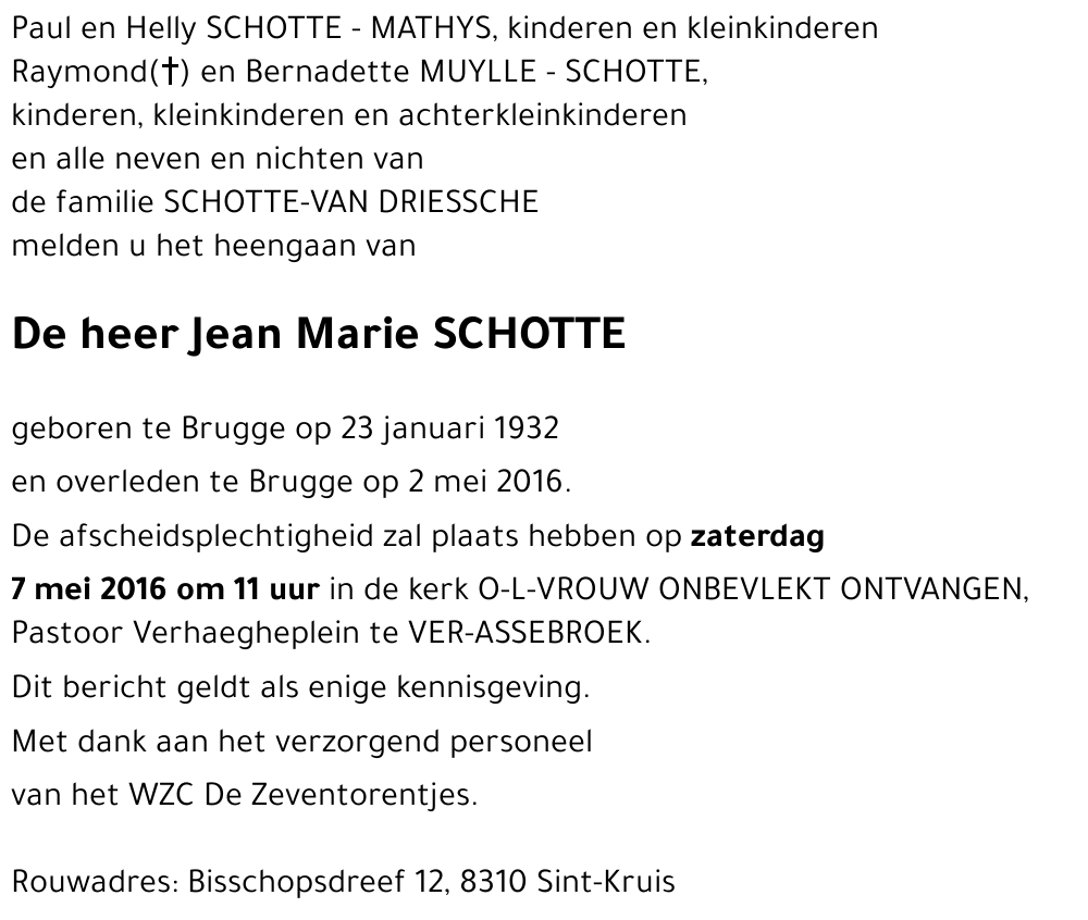 Jean Marie SCHOTTE