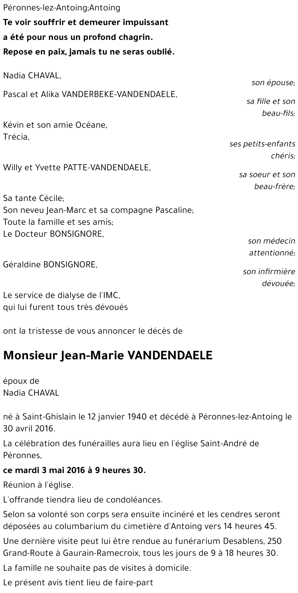 Jean-Marie VANDENDAELE