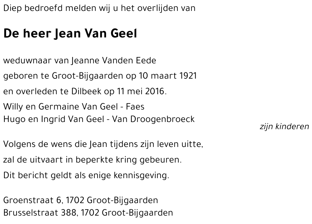 Jean Van Geel