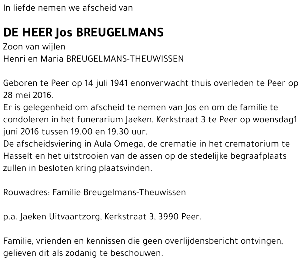 Jos BREUGELMANS