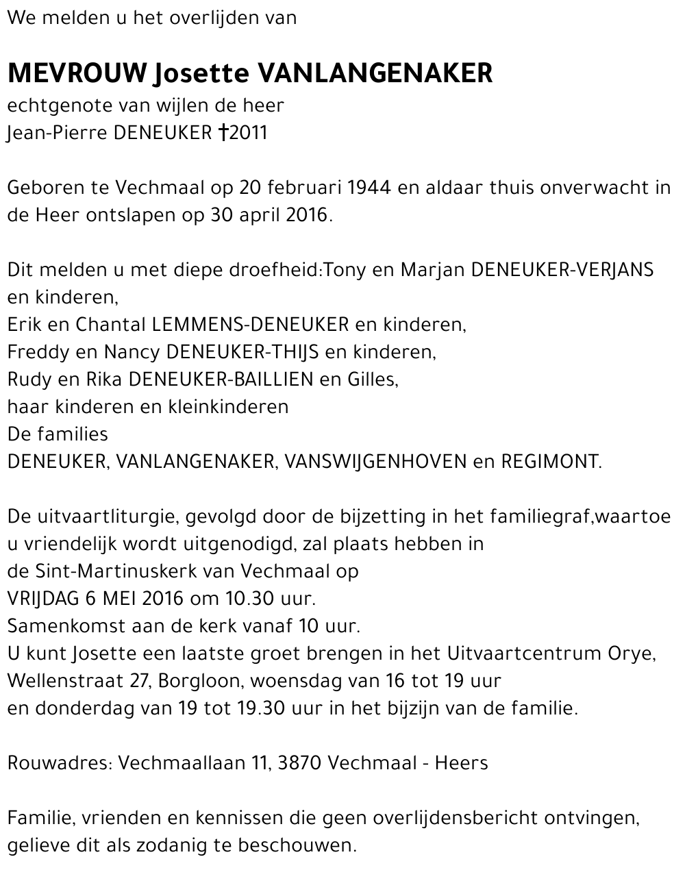 Josette Vanlangenaker