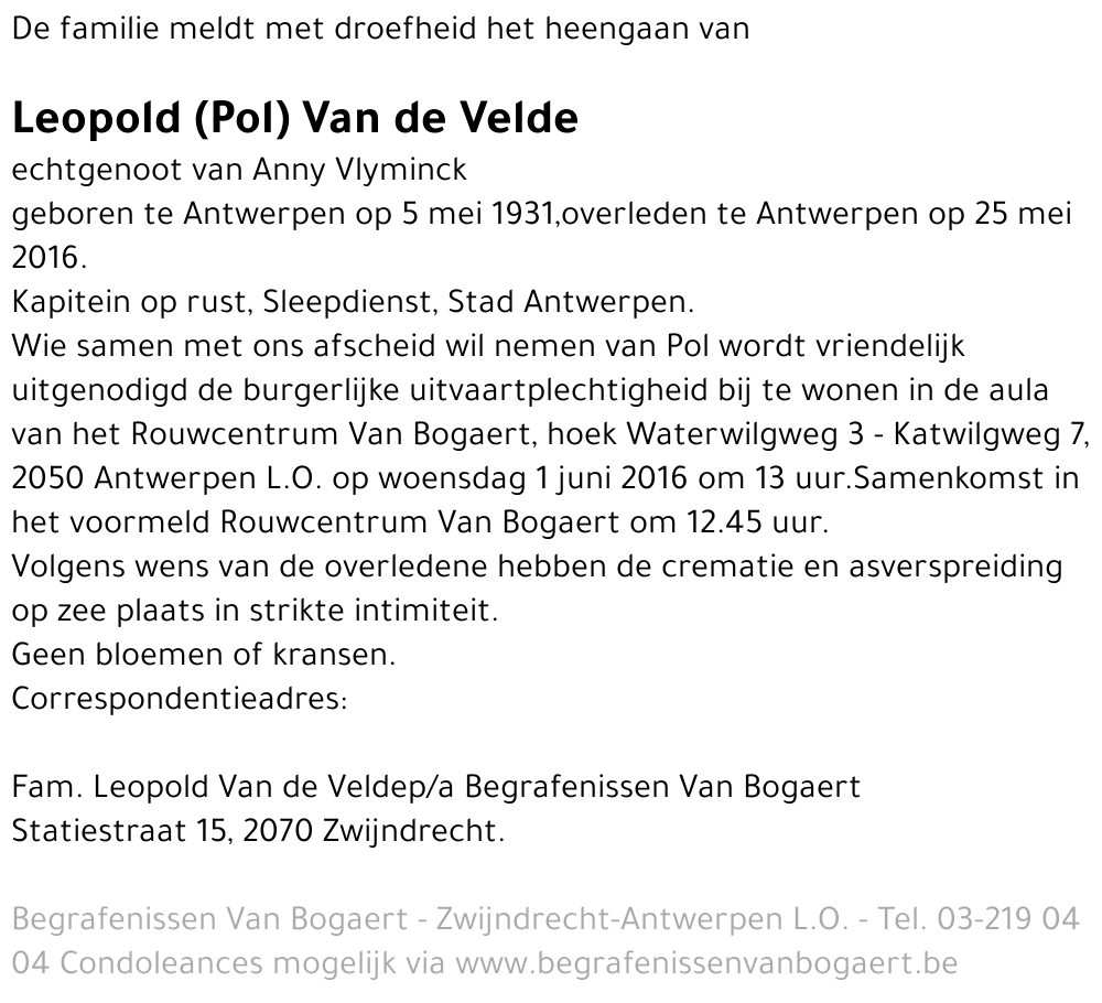 Leopold Van de Velde