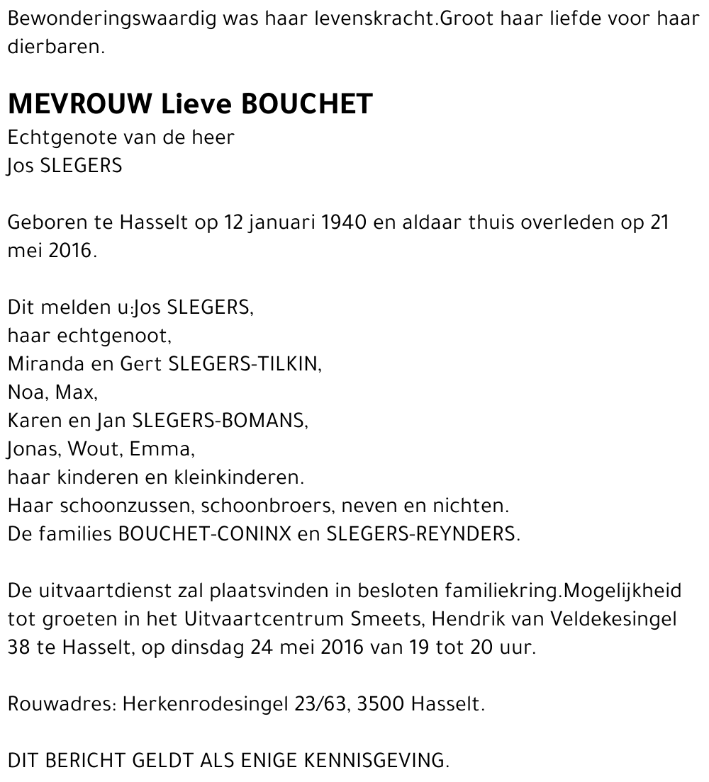 Lieve Bouchet