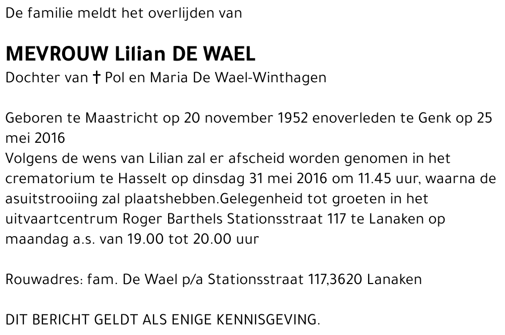Lilian De Wael