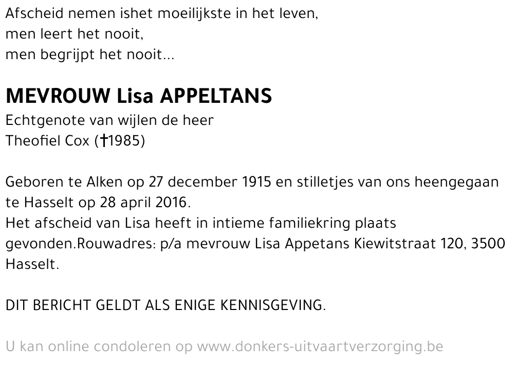 Lisa Appeltans