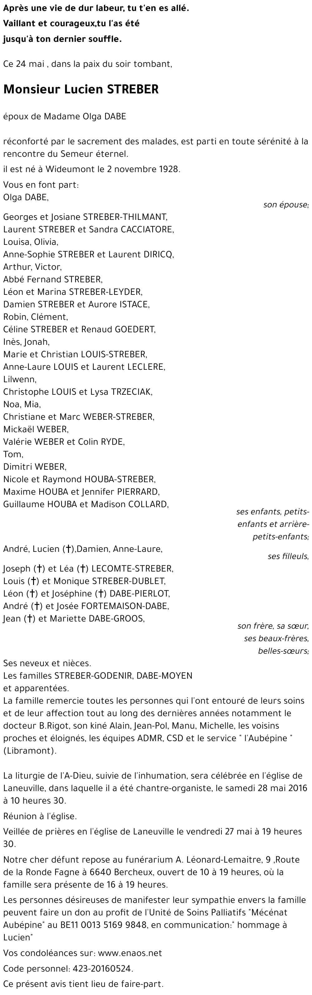 Lucien STREBER
