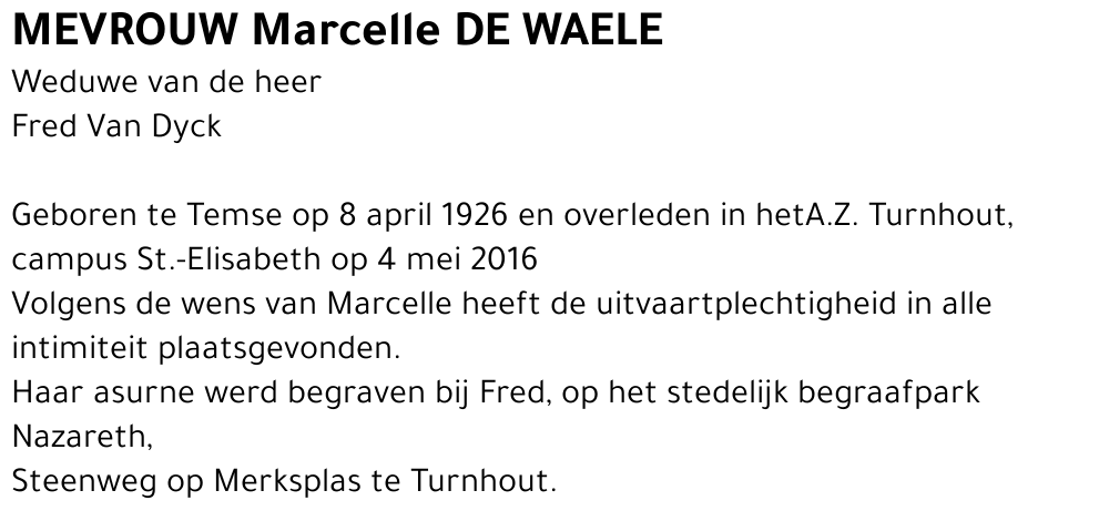 Marcelle De Waele