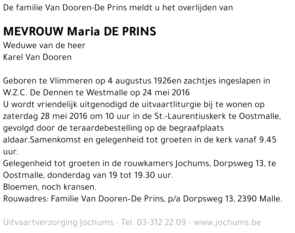 Maria De Prins