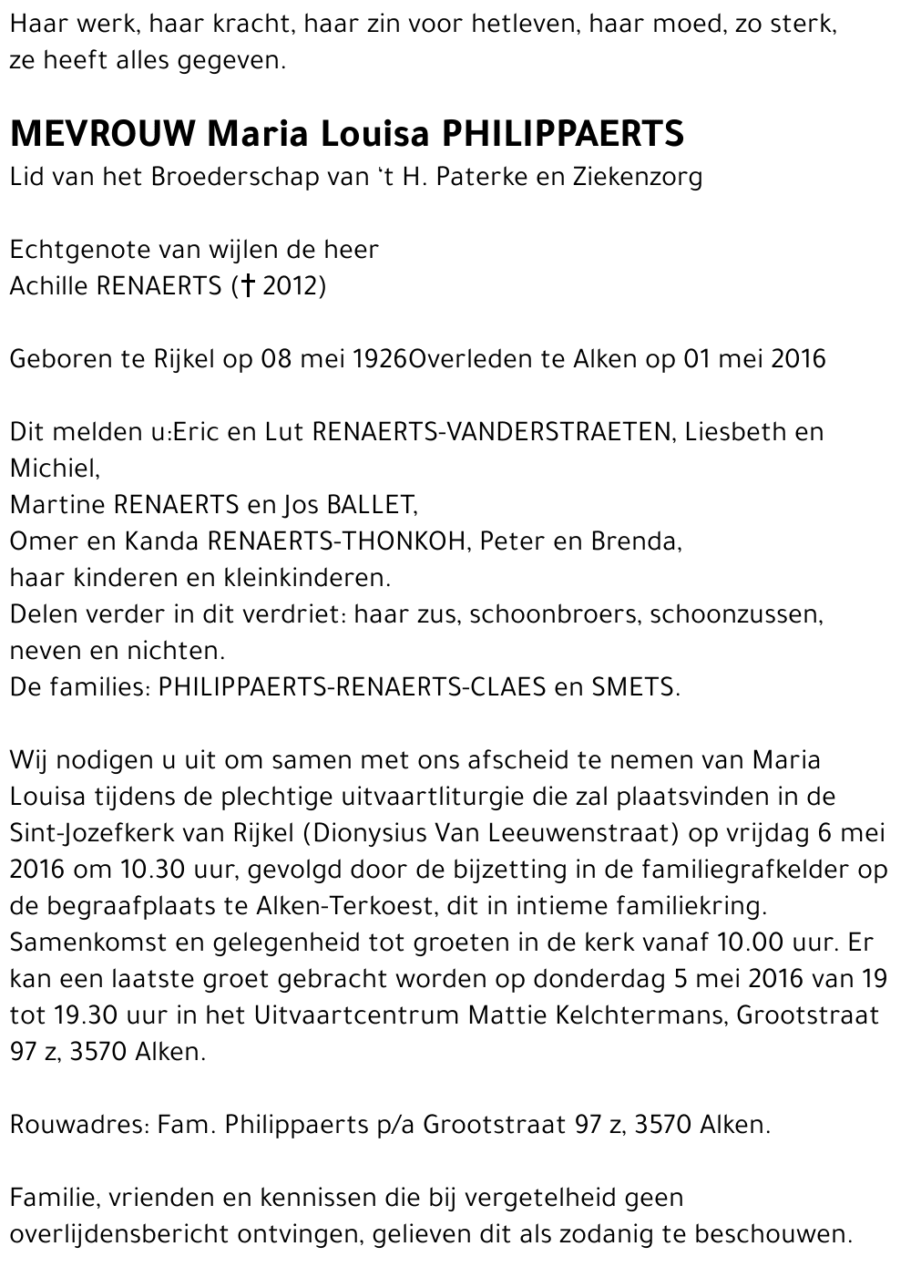 Maria Louisa PHILIPPAERTS