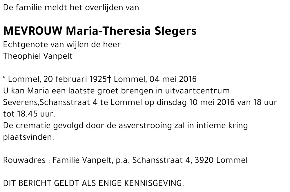 Maria-Theresia Slegers