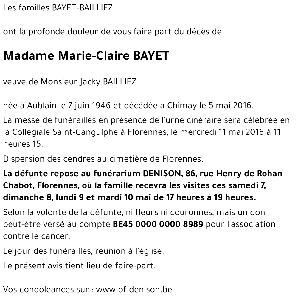 Marie-Claire BAYET