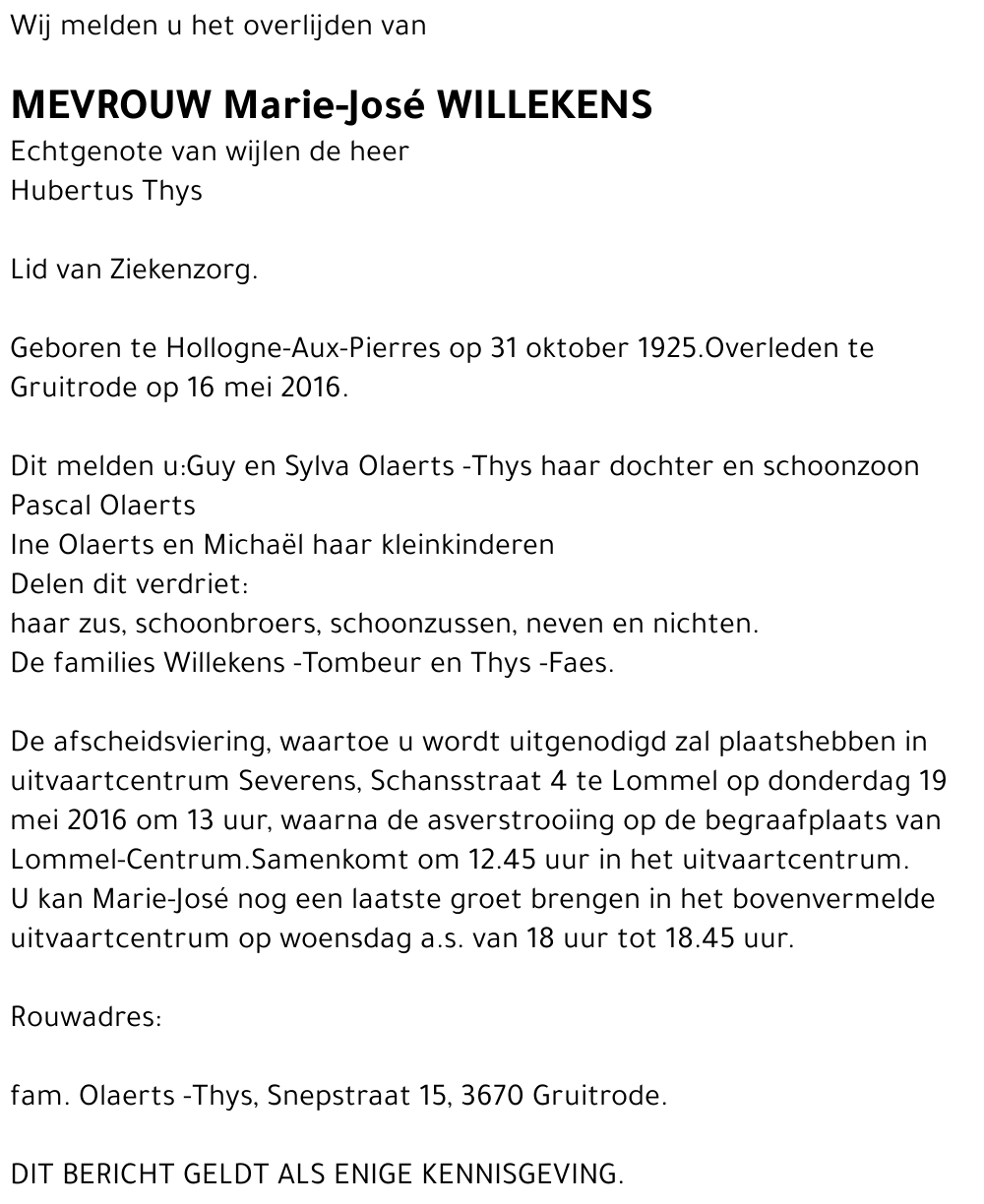 Marie-José Willekens