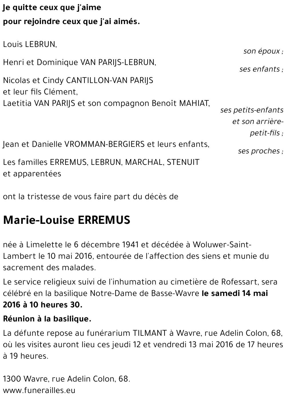 Marie-Louise ERREMUS