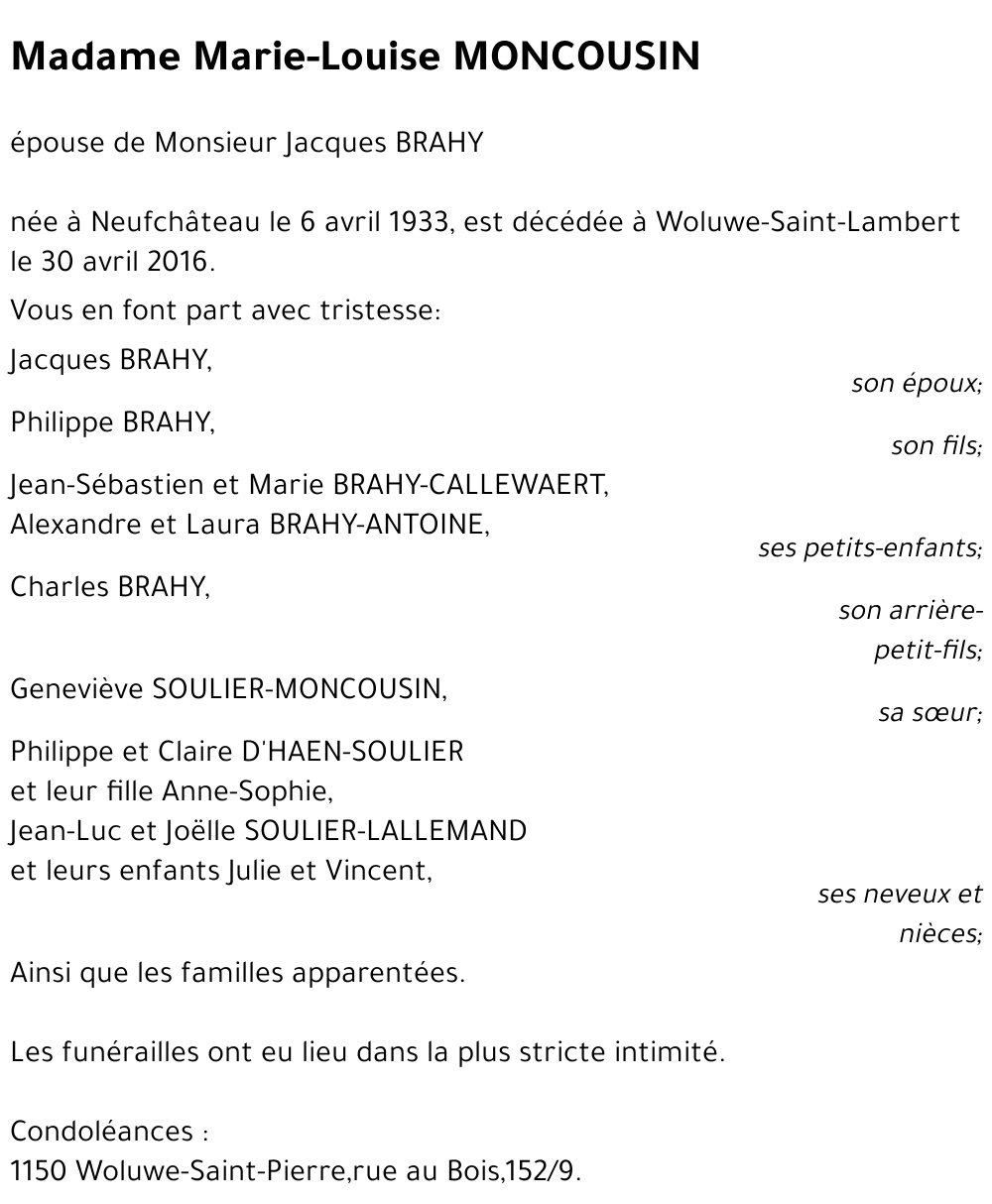 Marie-Louise MONCOUSIN