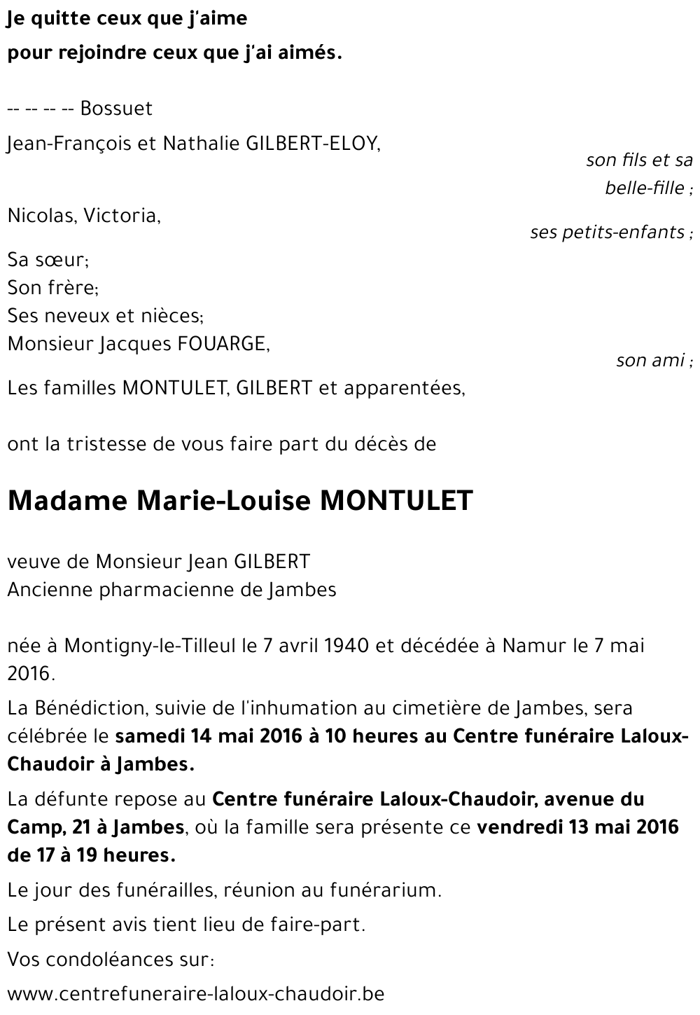Marie-Louise MONTULET