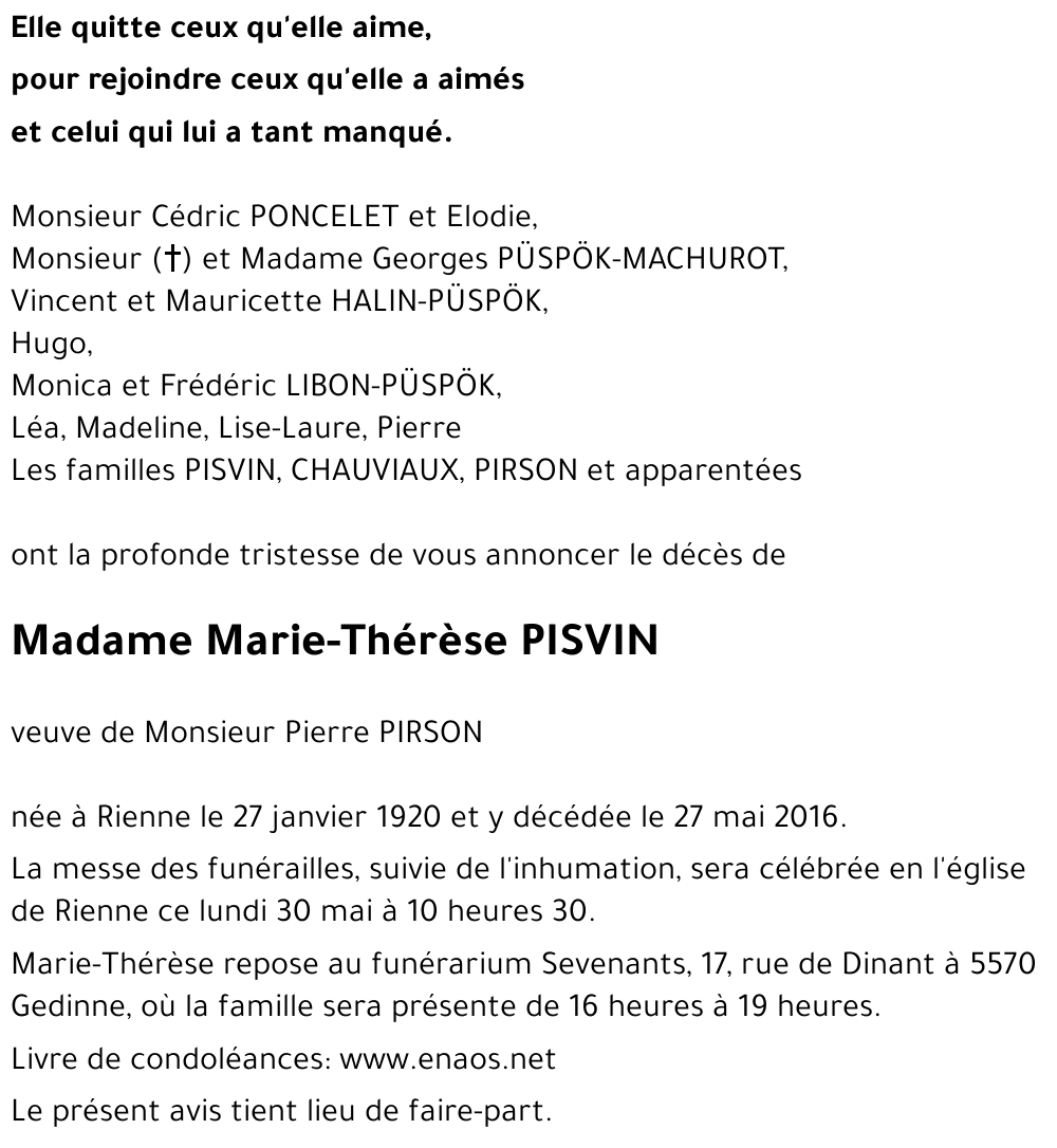 Marie-Thérèse PISVIN