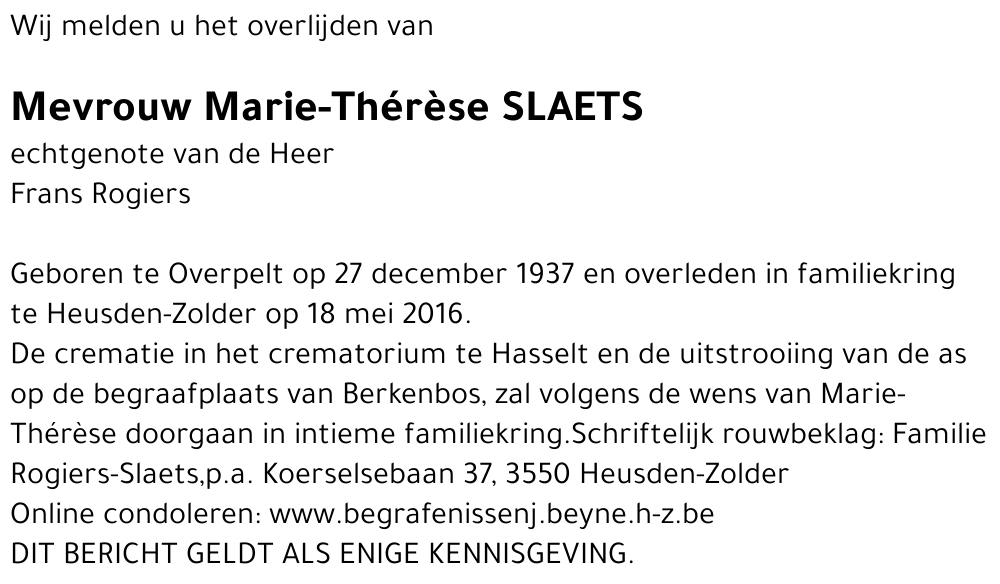 Marie-Thérèse Slaets